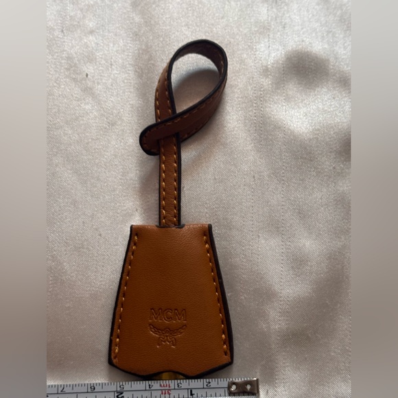 MCM Brown Leather Keychain Bag Charm - Picture 5 of 5